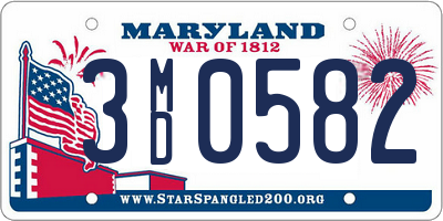 MD license plate 3MD0582