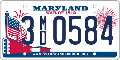 MD license plate 3MD0584