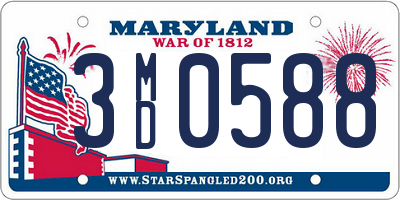 MD license plate 3MD0588