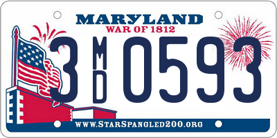 MD license plate 3MD0593