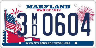 MD license plate 3MD0604