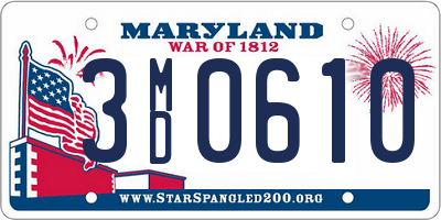 MD license plate 3MD0610