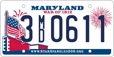 MD license plate 3MD0611