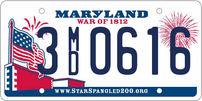 MD license plate 3MD0616