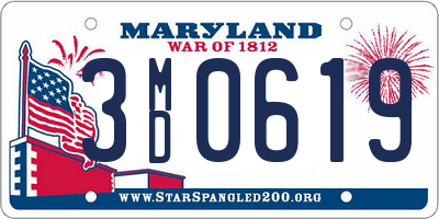 MD license plate 3MD0619