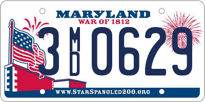 MD license plate 3MD0629