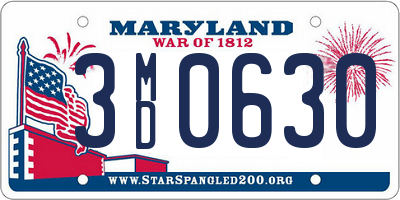 MD license plate 3MD0630