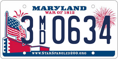 MD license plate 3MD0634