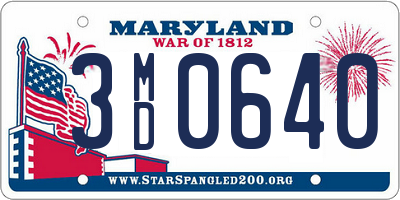 MD license plate 3MD0640