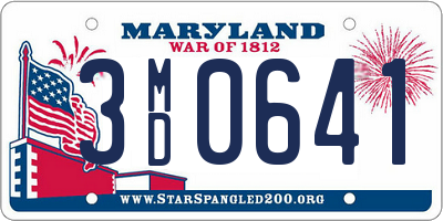 MD license plate 3MD0641