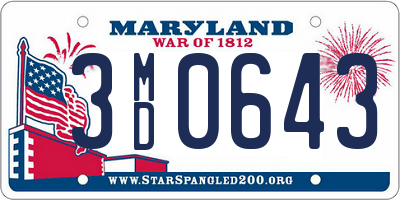 MD license plate 3MD0643