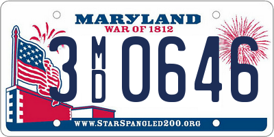 MD license plate 3MD0646