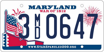 MD license plate 3MD0647