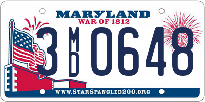 MD license plate 3MD0648