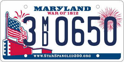 MD license plate 3MD0650