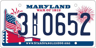 MD license plate 3MD0652