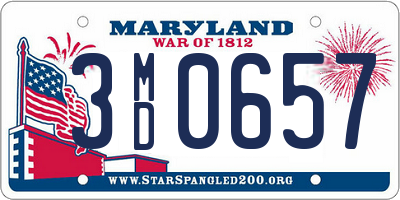 MD license plate 3MD0657