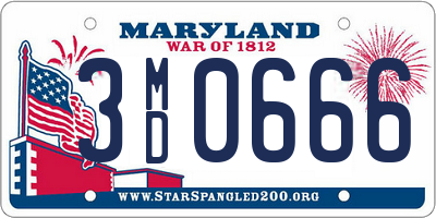 MD license plate 3MD0666