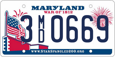 MD license plate 3MD0669