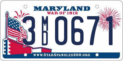 MD license plate 3MD0671