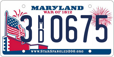 MD license plate 3MD0675