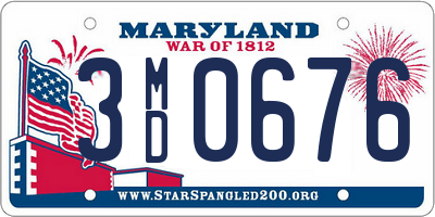 MD license plate 3MD0676