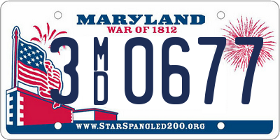 MD license plate 3MD0677