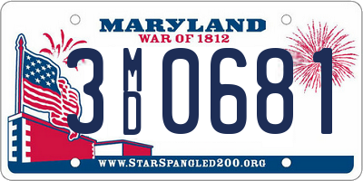 MD license plate 3MD0681