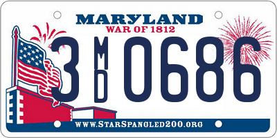 MD license plate 3MD0686