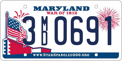 MD license plate 3MD0691