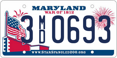 MD license plate 3MD0693