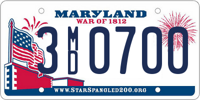 MD license plate 3MD0700