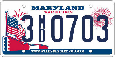 MD license plate 3MD0703