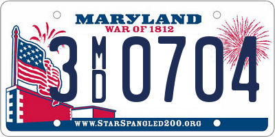 MD license plate 3MD0704