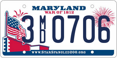 MD license plate 3MD0706
