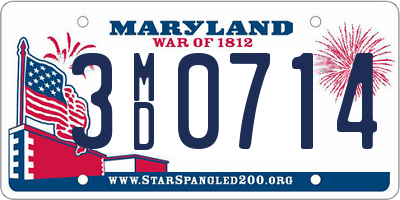 MD license plate 3MD0714