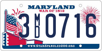 MD license plate 3MD0716