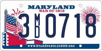 MD license plate 3MD0718