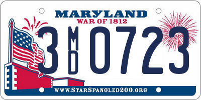 MD license plate 3MD0723