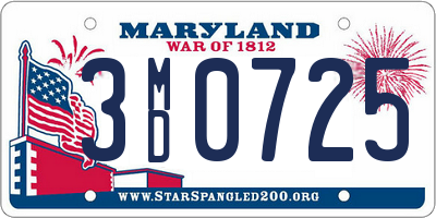 MD license plate 3MD0725
