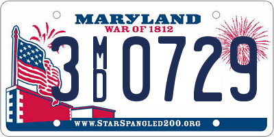 MD license plate 3MD0729