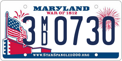 MD license plate 3MD0730