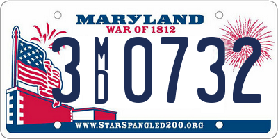 MD license plate 3MD0732