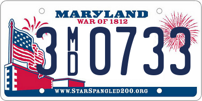 MD license plate 3MD0733