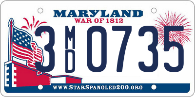 MD license plate 3MD0735