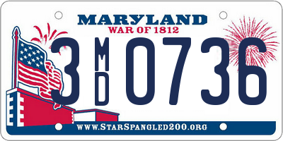 MD license plate 3MD0736