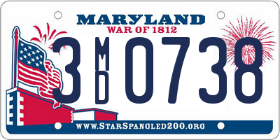 MD license plate 3MD0738