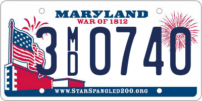 MD license plate 3MD0740