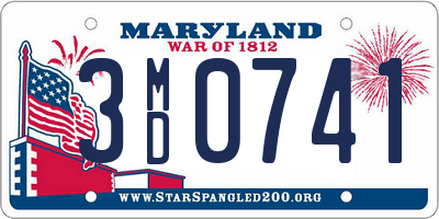 MD license plate 3MD0741