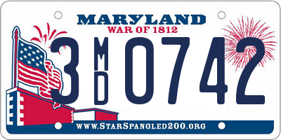 MD license plate 3MD0742